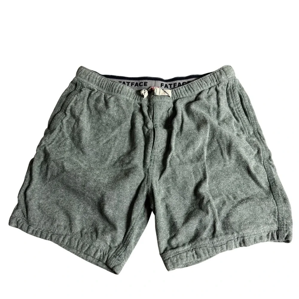 FatFace Mens XL‎ Green Textured Lounge Shorts Elastic Waist Drawstring Pockets